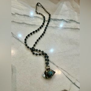 Crystal and Silver Bead Necklace